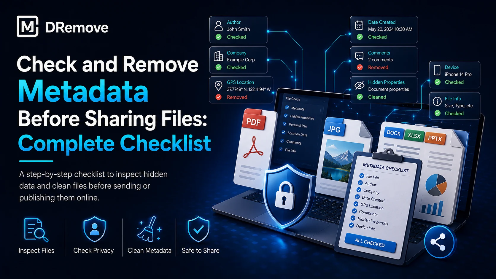 Check and Remove Metadata Before Sharing Files: Complete Checklist
