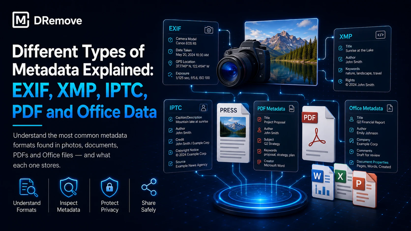Different Types of Metadata Explained: EXIF, XMP, IPTC, PDF and Office Data