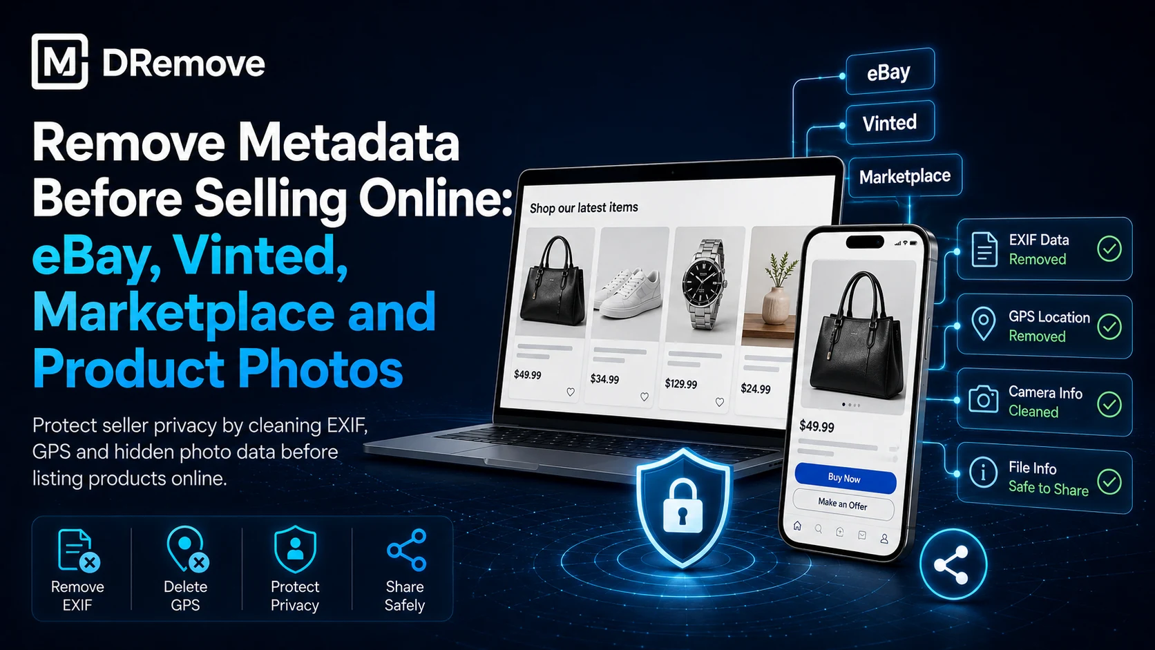 Remove Metadata Before Selling Online: eBay, Vinted, Marketplace and Product Photos